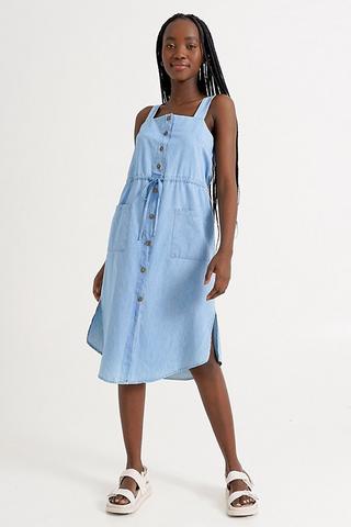 Chambray button up dress hotsell