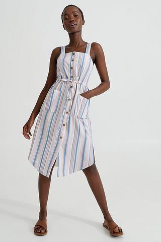 Stripe Button Up Dress