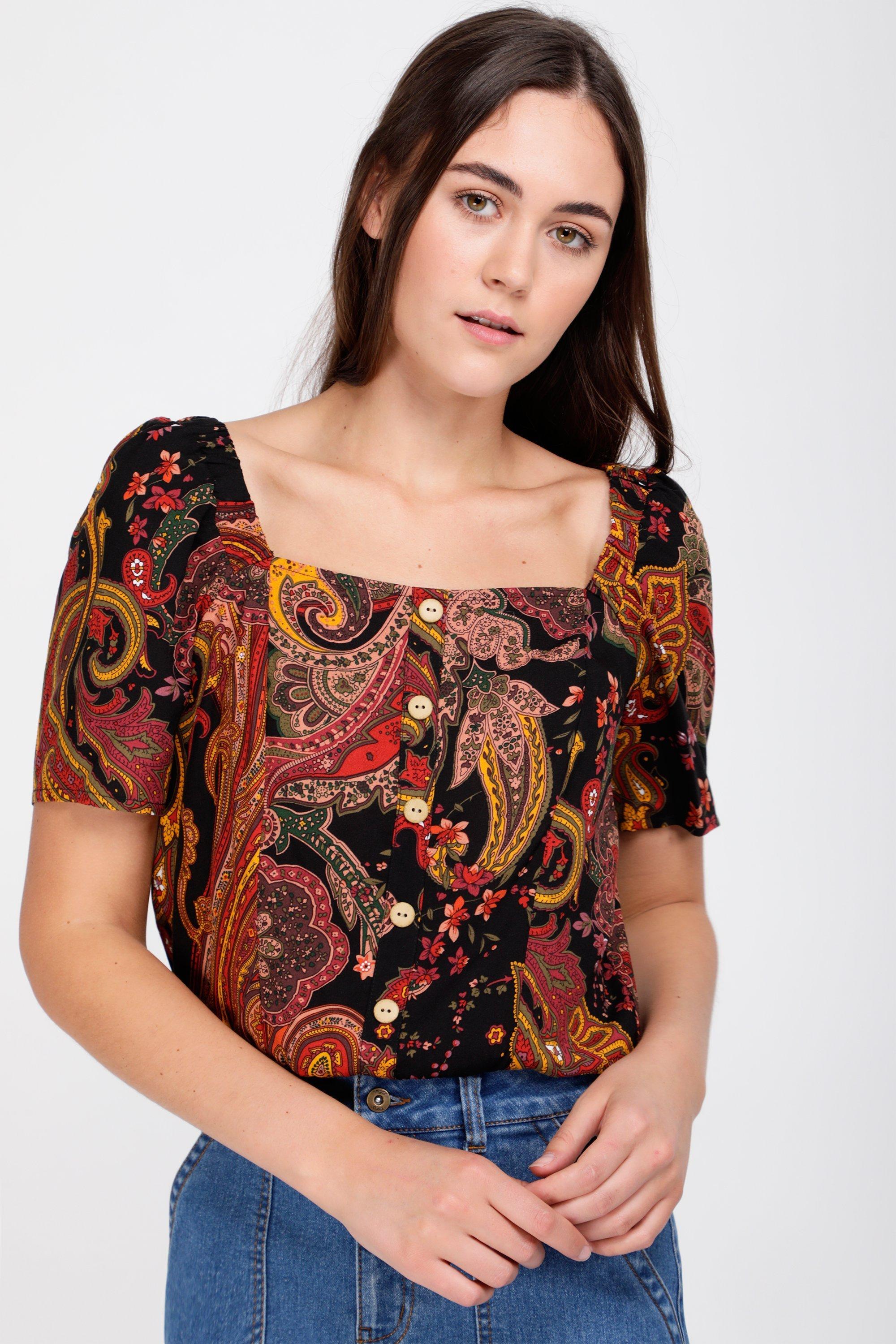 Paisley Print Top