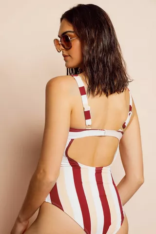 Stripe One Piece Swimsuit