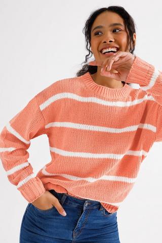 Stripe Chenille Pullover