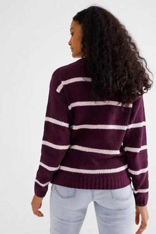 Stripe Chenille Pullover