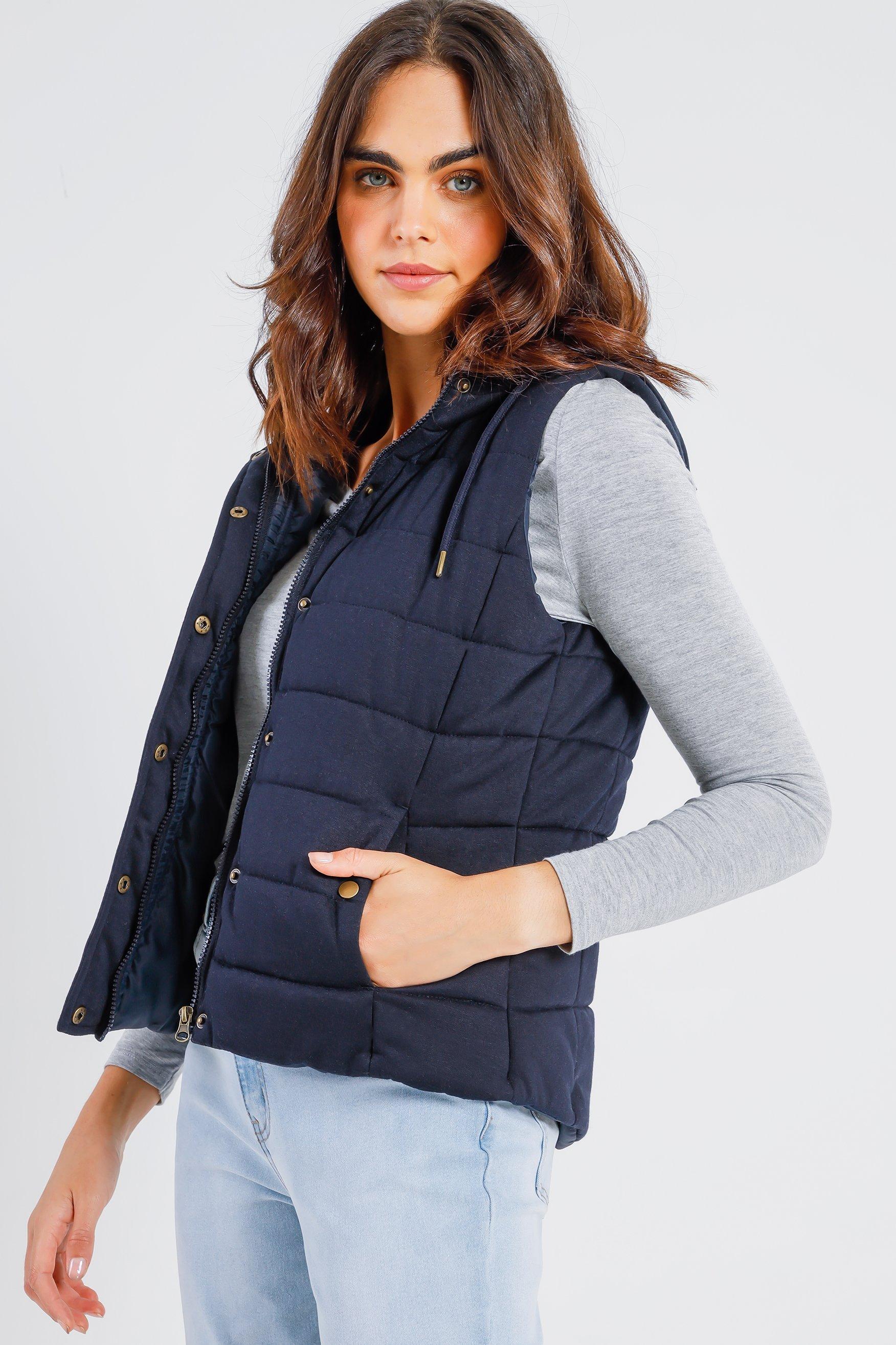 Sleeveless puffer jackets store for ladies