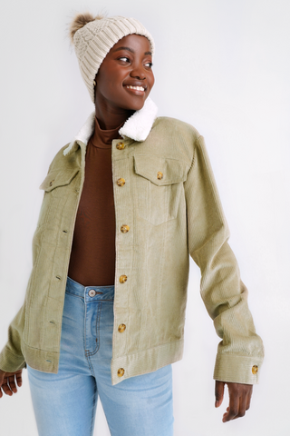 Beige corduroy outlet jacket womens