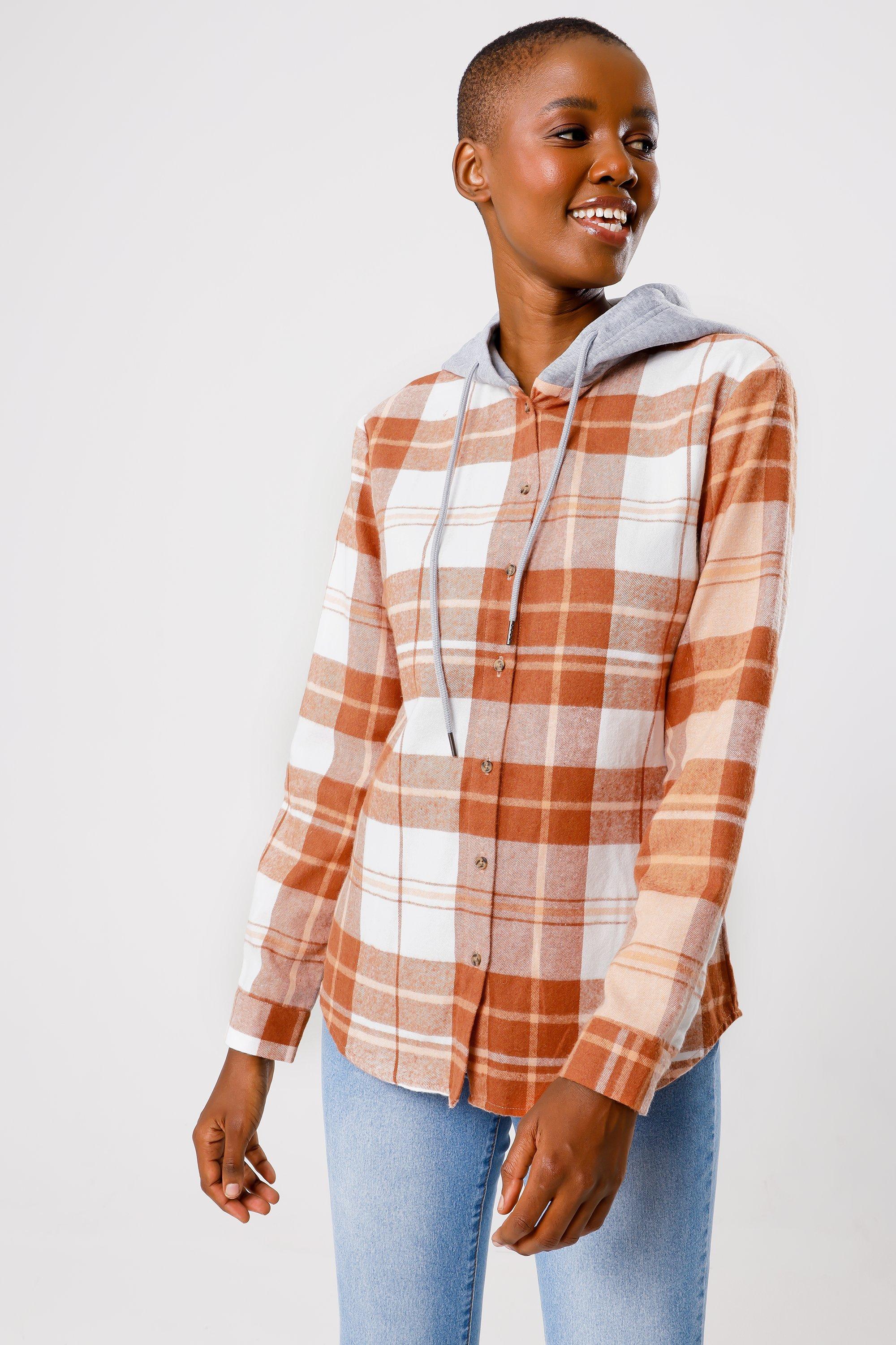 Check Hooded Shirt