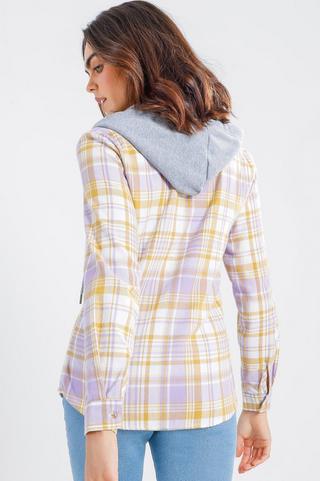 Check Hooded Shirt