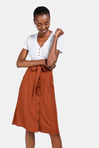 Button down clearance a line skirt