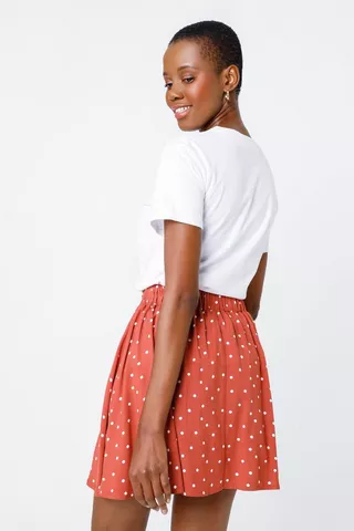 Polka Dot A-line Mini Skirt