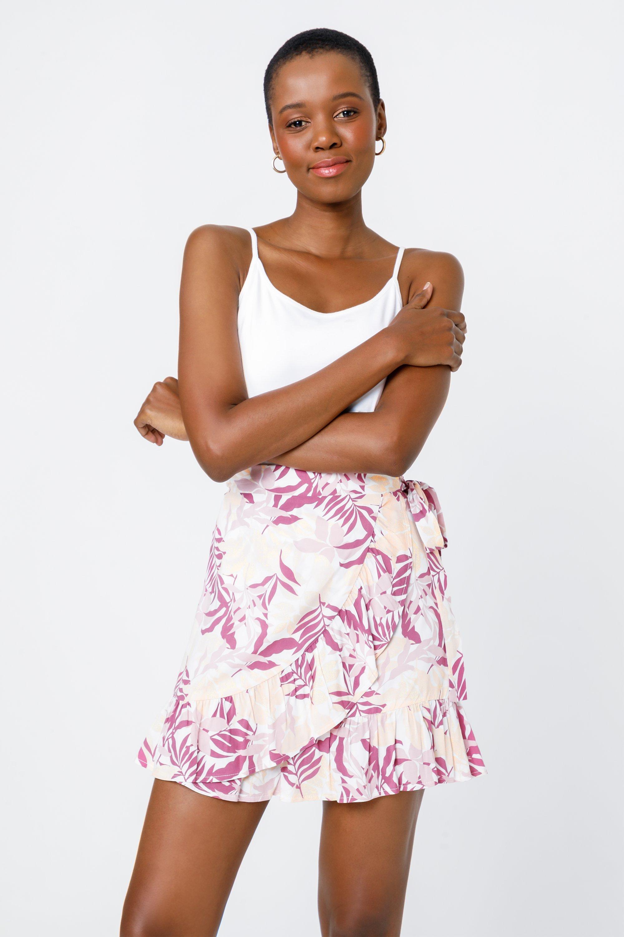 Floral wrap hotsell mini skirt