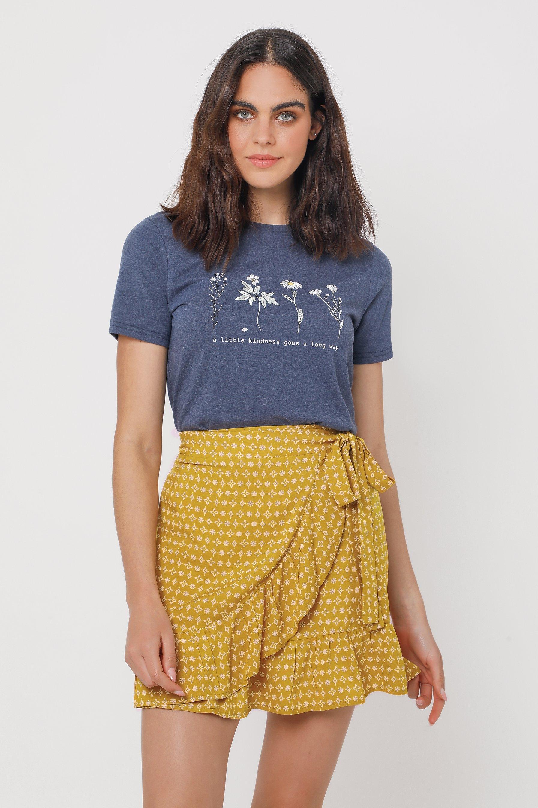 Floral Wrap Mini Skirt