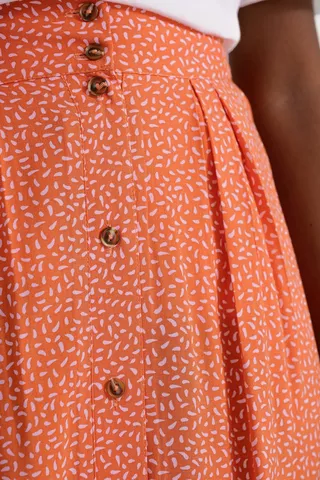 Pattern Button Up Maxi Skirt