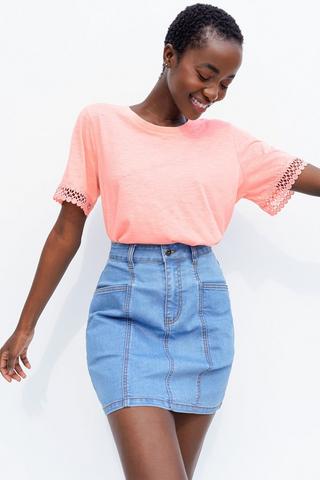 Denim A-line Skirt