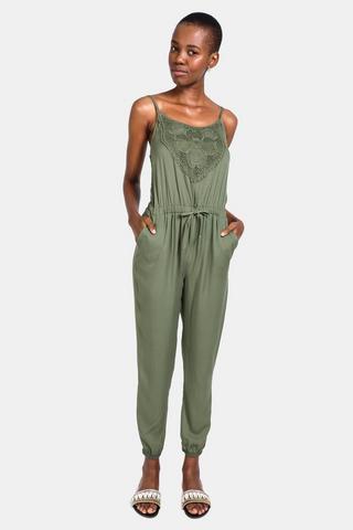 Lace trim sale jumpsuit