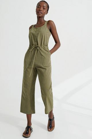 Cropped cheap linen jumpsuit