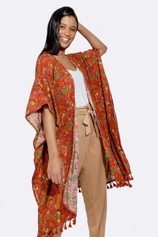 Floral tassel 2025 kimono cardigan