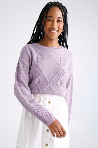 For love and outlet lemons mia pointelle sweater