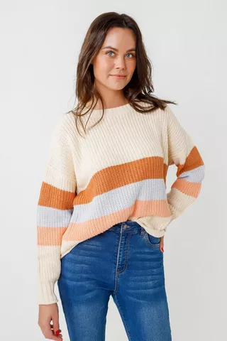 Stripe Slouchy Pullover