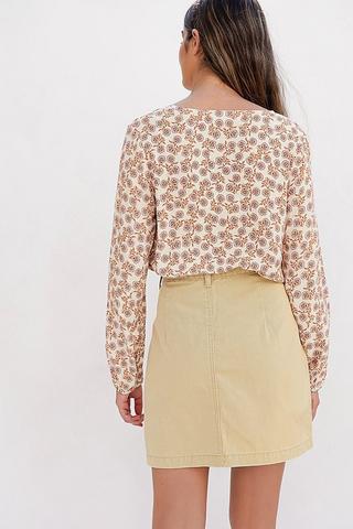 Button Up A-line Skirt