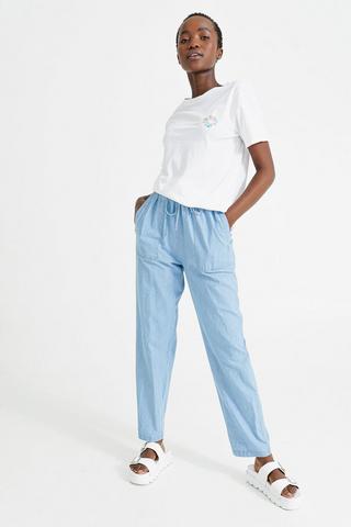 Chambray Tapered Pants