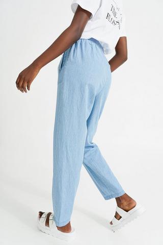 Chambray Tapered Pants