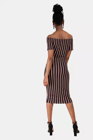 Stripe Off Shoulder Dress