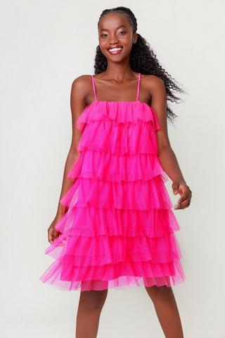 Mesh tiered outlet dress