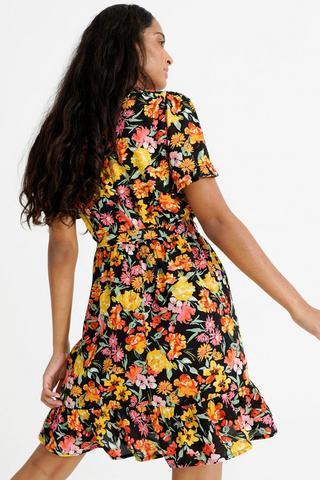 Floral Fit And Flare Dress