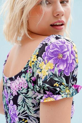 Floral Ruffle Bodycon Dress