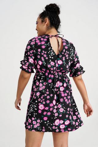 Floral Fit And Flare Dress