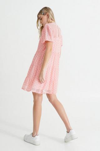 Dobby Mesh Trapeze Dress