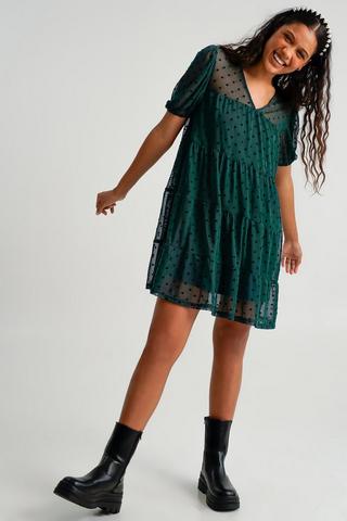 Mesh Babydoll Dress