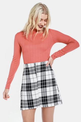 Check A-line Skirt