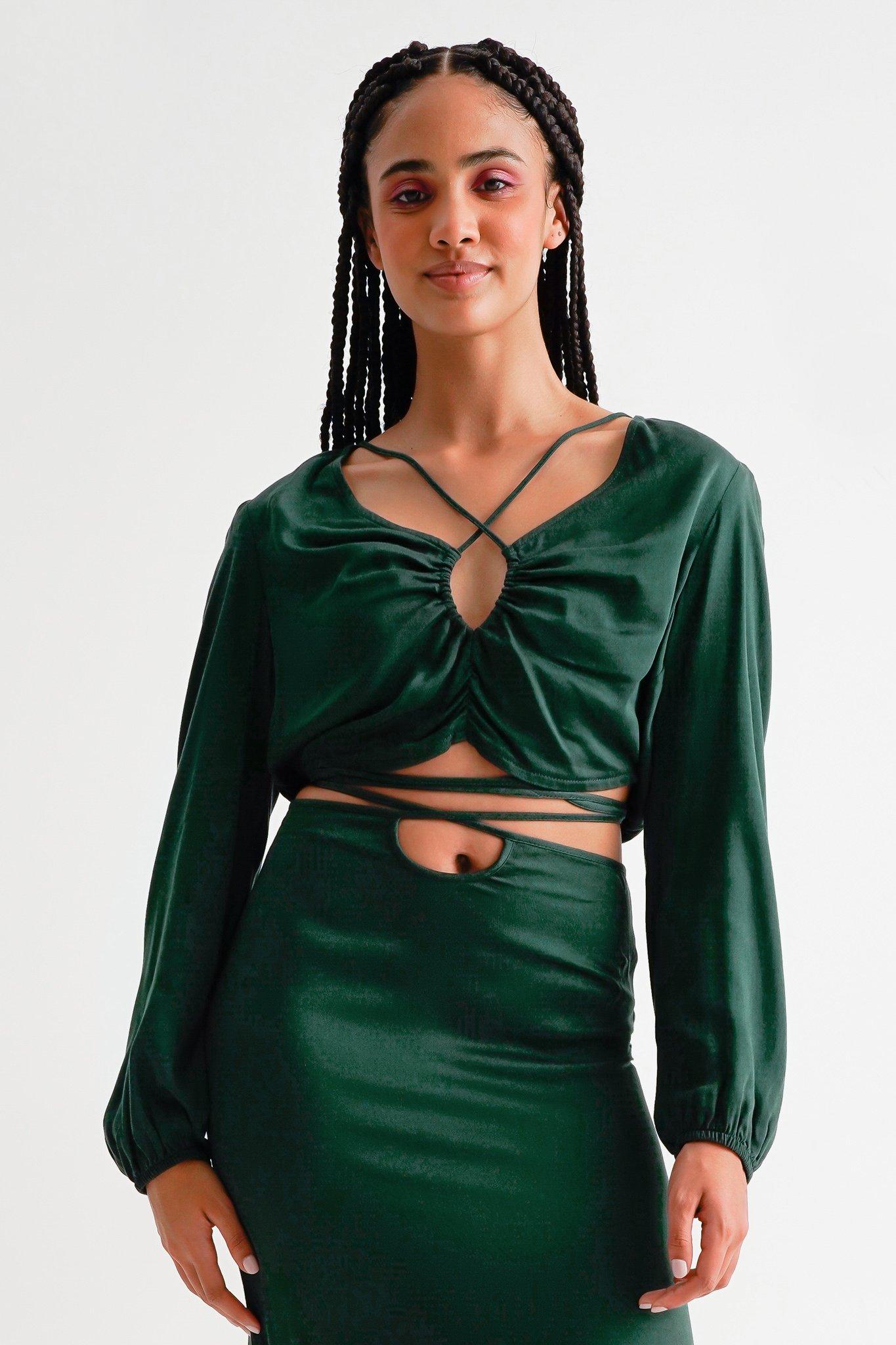 Short Sleeve Enverse Satin Top