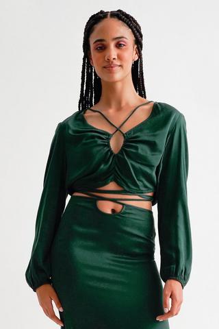 Satin Long Sleeve Top