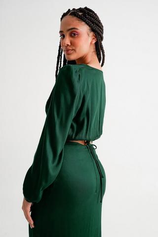 Satin Long Sleeve Top