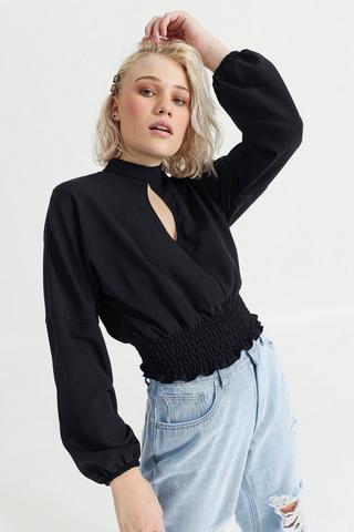 Cut Out Turtle Neck Top
