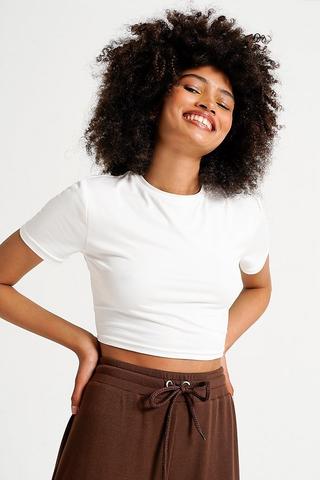 Cut Out Back Crop Top