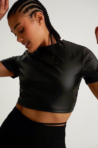 Cut Out Back Crop Top