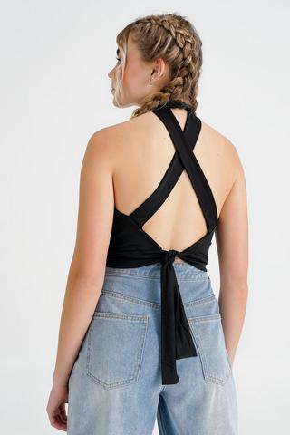 Cut Out Halter Crop Top