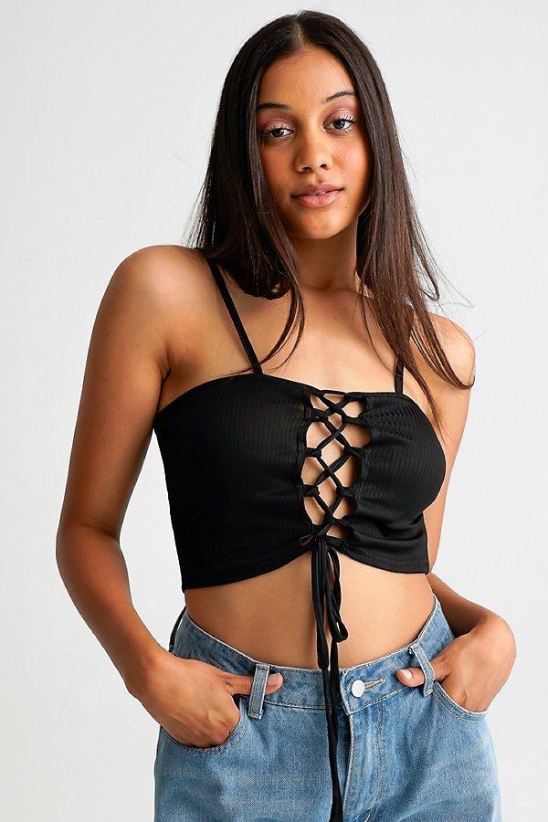 Off To The Laces Black Lace Crop Top