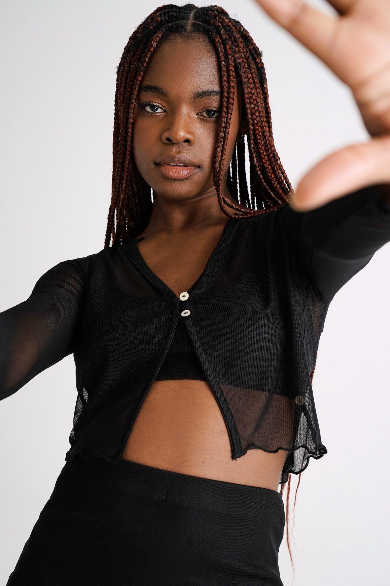 Mesh Button Front Top