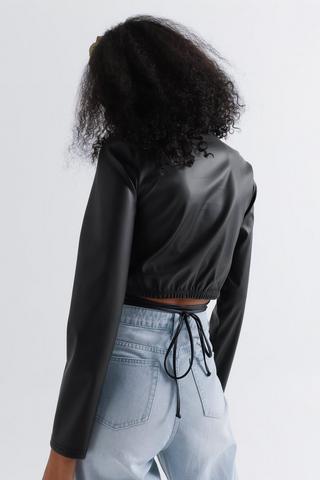 Pleather Tie Back Top