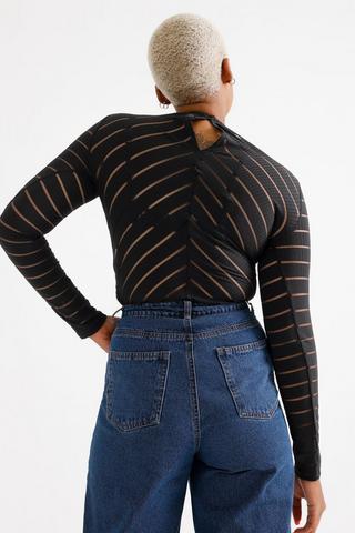 Mesh Turtle Neck Bodysuit