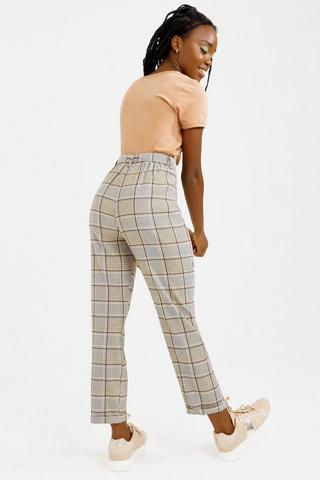 Gingham clearance paperbag trousers