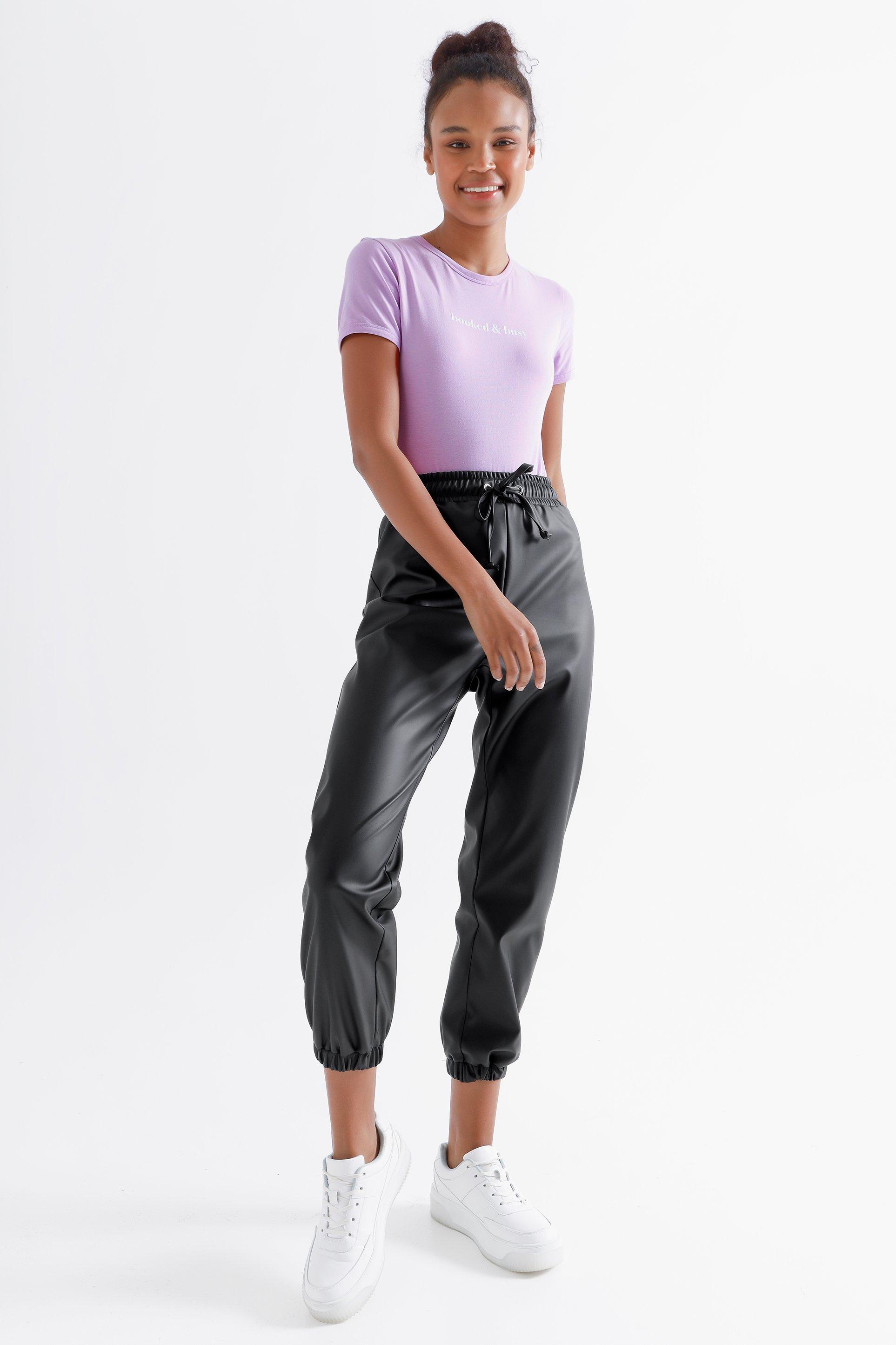 PLEATHER JOGGER PANTS