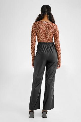 Pleather Wide Leg Pants