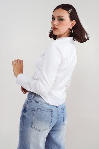 Ruched Satin Shirt