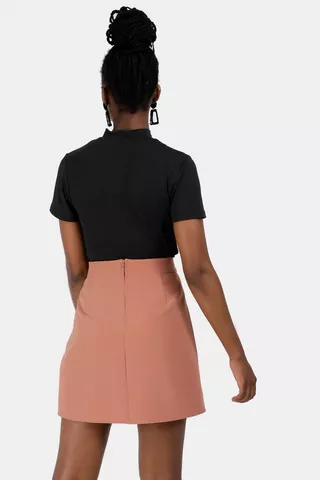 Wrap A-line Mini Skirt