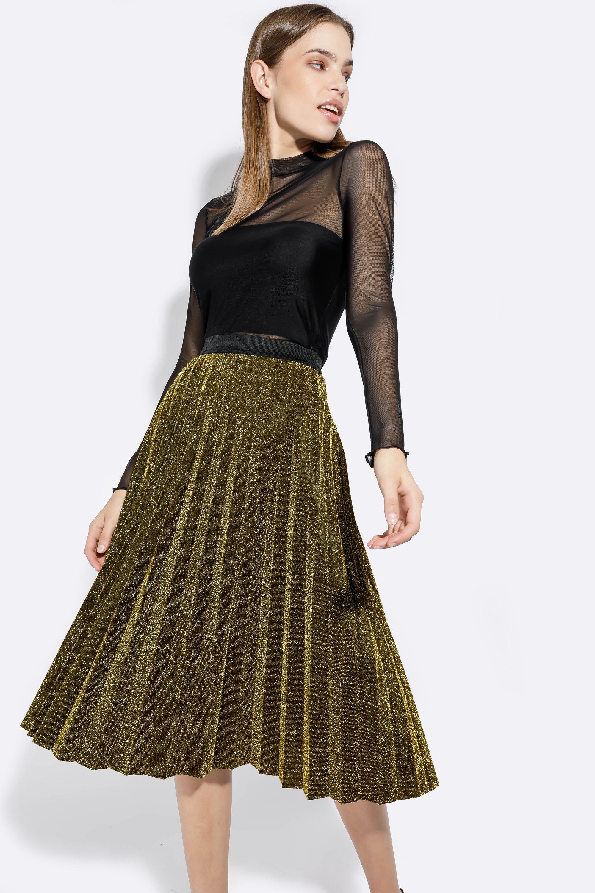 Lurex Pleated Skirt