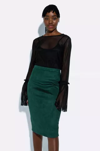 Suede Bodycon Skirt